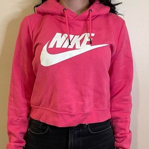 PINK CROPPED NIKE SWEATSHIRT, SIZE: SMALL